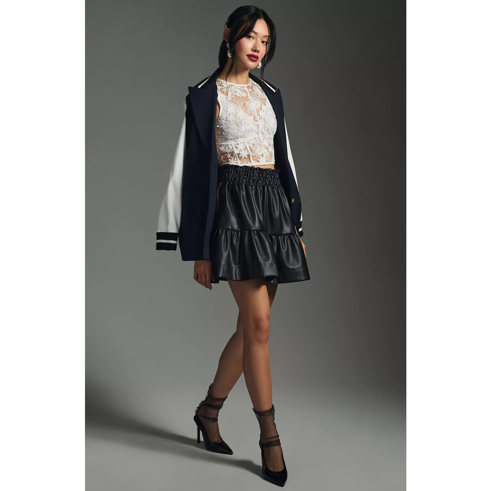 The Somerset Mini Skirt: Black Faux Leather Edition - New Large - Picture 5 of 6